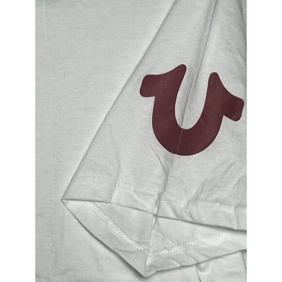 TRUE RELIGION Logo Men's LG White Crew Neck Tee 100% Cotton T-Shirt.    C - Picture 3 of 4